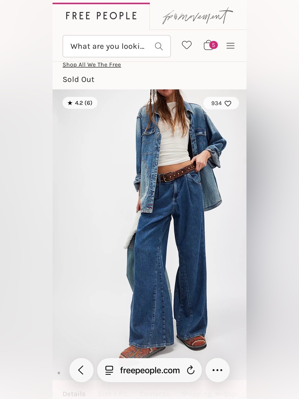 NWOT We The Free Sheridan Mid Rise Trousers 🔥